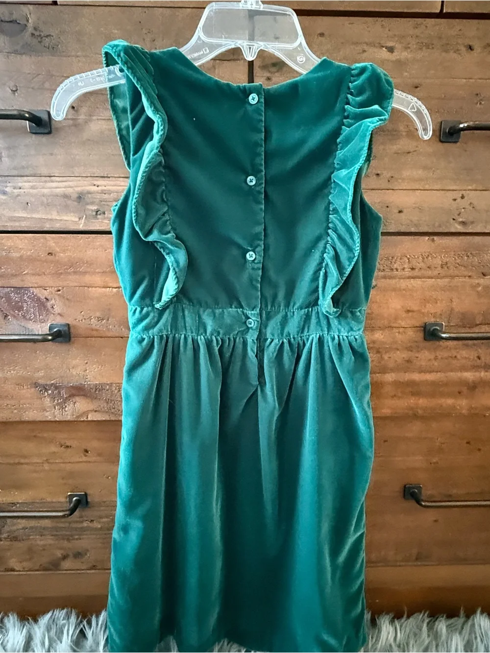 Gymboree Emerald Green Velvet Ruffle Dress